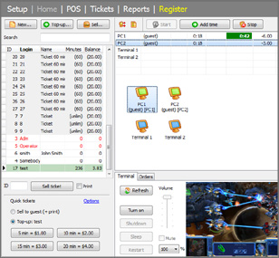 Internet Cafe Software screenshot. Click for full sized image Internet Cafe Software screenshot